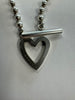 Gucci Sterling Silver Heart Toggle Beaded Boule Necklace