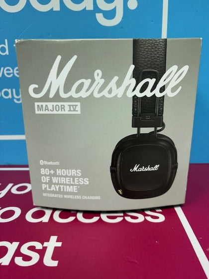 MARSHALL MAJOR IV FOLDABLE WIRELESS BLUETOOTH HEADPHONE BLACK BOXED