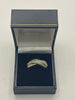 9ct White Gold Ring With Clear Stones - Q