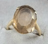 9ct Gold Ring Smokey Stone Size O 1/2