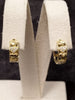 14ct Gold Pave Heart Design Huggie Hoop Earrings