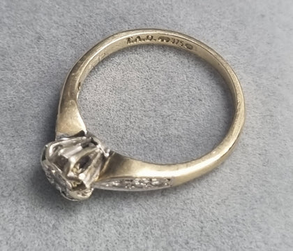 9ct GOLD DIAMOND RING ~ size L 1/2