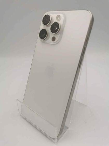 Apple iPhone 15 Pro Max, 256GB, Unofficial New Battery, White Titanium, Unlocked, Unboxed