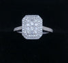 Stunning 18ct White gold Ring With Clear Stones - 3.49G - Size J - Hallmarked