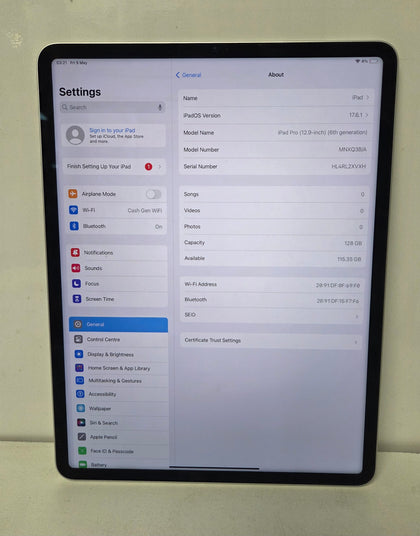 Apple iPad Pro 6th Gen 128gb Wifi Silver Model A2436