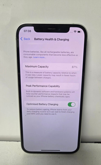 Apple iPhone 12 (64 GB ) Unlocked Green 87% Battery Health