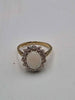9ct Yellow Gold Opal & CZ Cluster Ring - Size J - 2.86 Grams
