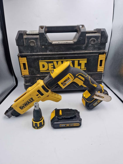 DeWalt DCF620 18V XR Brushless Drywall Screwdriver + DCF6201 Collated Attachment – 2x 1.5Ah Batteries – No Charger