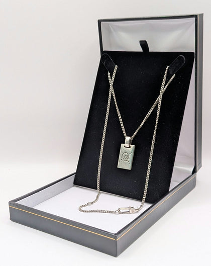 925 Hallmarked Silver, Gucci Ghost Pendant on Thin Curbed Chain, 22
