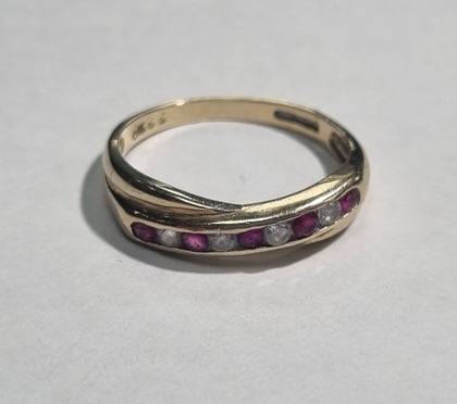 9ct Gold Ruby Half Eternity Ring 