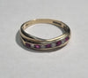 9ct Gold Ruby Half Eternity Ring "P"