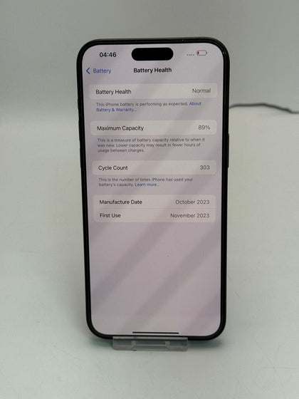 Apple iPhone 15 Pro Max, (A3106), 256GB, Blue Titanium - 89% Battery Health.
