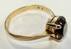 9ct yellow gold ring with smoky quartz stone size P 1/2