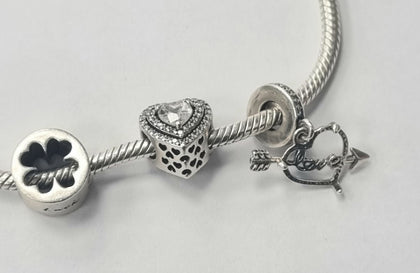 PANDORA HEART BRACELET WITH CHARMS 19CM