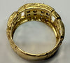 9ct gold ring with CZ stones size T 1/2