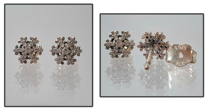 Pandora Sparkling Snowflake Pendant Necklace and Earring Set