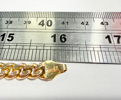 9ct yellow gold cuban curb chain 16