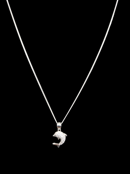 NEW OTHER SILVER CHAIN WITH DOLPHIN ON 925G ,WEIGHT 2.46G LENGHT 19