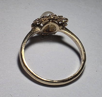 9ct Gold Pearl Ring - Size Q
