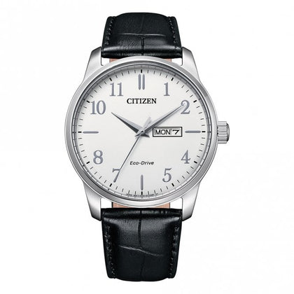 Citizen Gents Steel Eco-Drive Watch on Strap with Date BM8550-14A