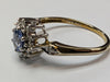 9CT GOLD DIAMOND & BLUE STONE RING SIZE N 1.77G PRESTON STORE