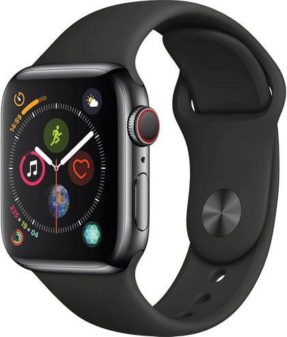 Apple Watch Series 4 GPS/Cellular 40mm Space Black Stainless Steel Case with Black Sport Band**Unboxed**