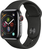 Apple Watch Series 4 GPS/Cellular 40mm Space Black Stainless Steel Case with Black Sport Band**Unboxed**