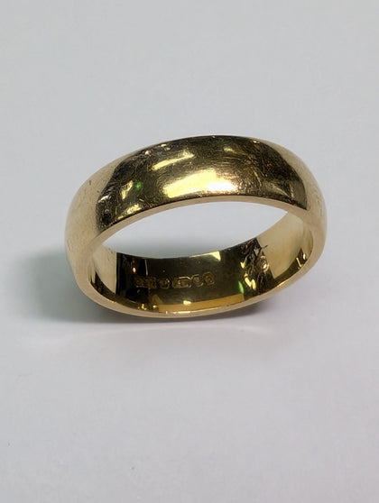 18CT GOLD WEDDING BAND RING  SIZE K