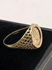 9k St Christopher  hallmarked ring . 1.58grams - size M - box included