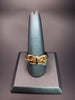 9ct Gold Solid Patterned Double Buckle Ring - 10.2G