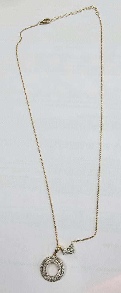 9ct Gold Necklace With Pendants 16-18