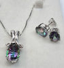 14ct White Gold Necklace/Earring Set Mystic Topaz