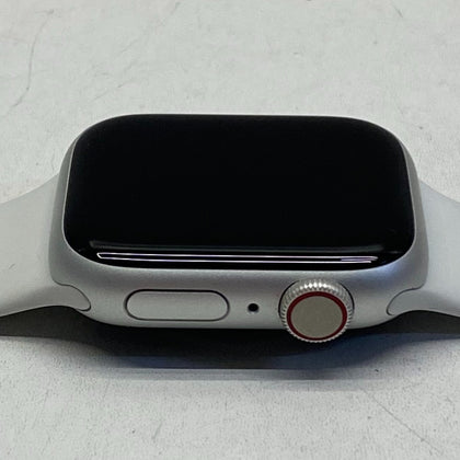 Apple Watch Series 8 41mm Silver Aluminum Case White Sports Band A2773