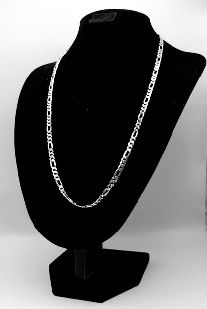 925 SILVER HALLMARK, THIN FIGARO CHAIN W/ LOBSTER LOCK, 15.31G, 24