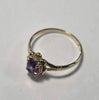9CT Gold Ring - Purple stone SIZE P 1/2