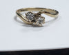 9ct Yellow Gold ring With Clear Stones - 1.82G - size M - Hallmarked