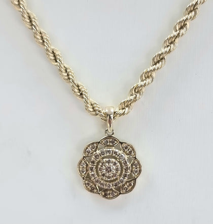 9ct Gold Diamond Rope Chain 18
