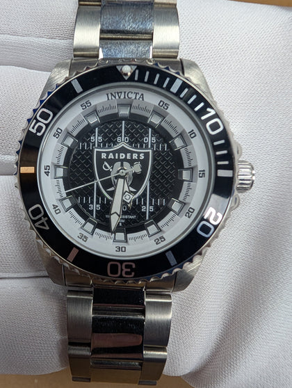**SALE** Invicta NFL Las Vegas Raiders Automatic Date Grey Dial Men's Watch 45025