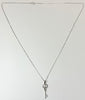 9ct white gold necklace with key pendant 18"
