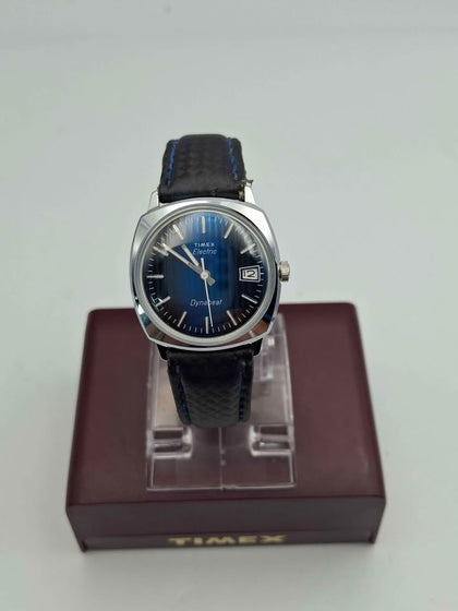 1977 Timex Dynabeat Electric Men's Vintage Watch – Blue Dial – Original Box – Excellent Condition