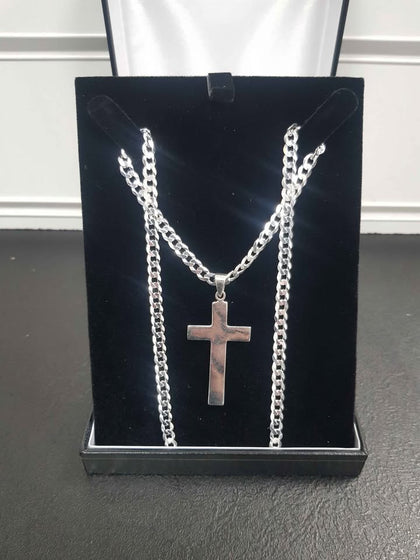 (BRAND NEW) 925 silver curb style chain 22