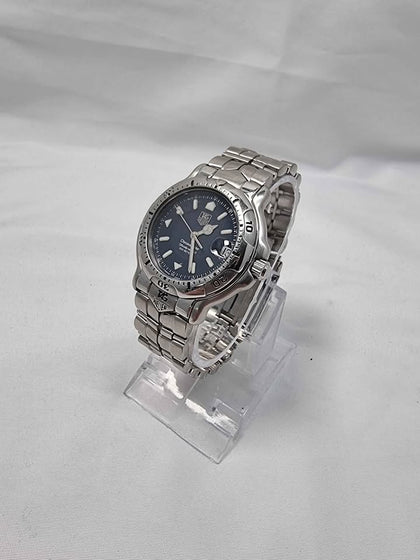 TAG HEUER 6000 - Chronometer Navy Dial Mens Watch - Quartz Battery - W/ Date - Silver Braclet