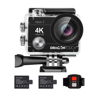 Dragon Touch 4K Action Camera 16MP Vision 3 Underwater Waterproof Wifi Sports Cam LEYLAND
