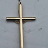 Vintage 9CT Yellow Gold Tubular Cross Crucifix Charm Pendant - 2.44 Grams