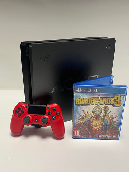 Playstation 4 Slim Console 1TB Days Of Play Steel Black (Borderlands 3).