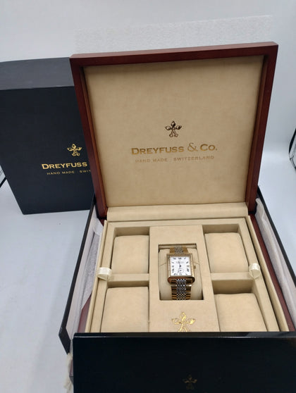 Dreyfuss Gold Tone Hand Made Swiss Quartz Watch