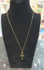 9ct Yellow Gold Box chain 18" & 9ct Yellow Gold Egyptian Ankh Pendant