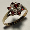 9CT Gold Ring with Red Stones Size N 1/2