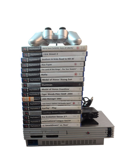 ps2 console silver, Boxed, With games bundle and original parts