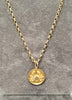 9ct Yellow Gold Belcher Chain & 'Cancer' Birth sign Pendant